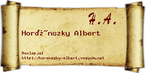 Horánszky Albert névjegykártya