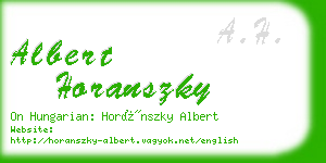 albert horanszky business card